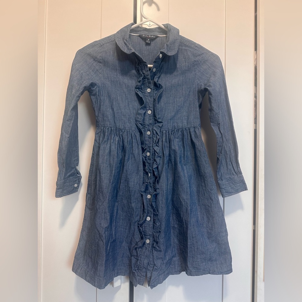 Brooks Brothers Chambray Cotton Denim Shirt Kids Dress Size 10